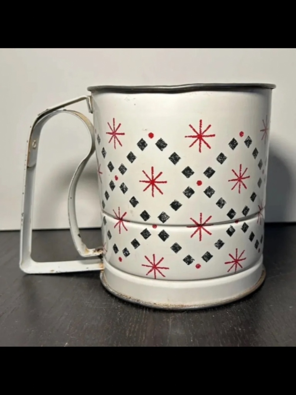 Vintage Androck 1950's 3 Screen Tin Flour Sifter